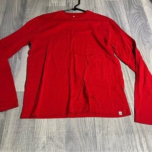 The Honest Co Organic Cotton Red Long Sleeve Men's Shirt; Medium